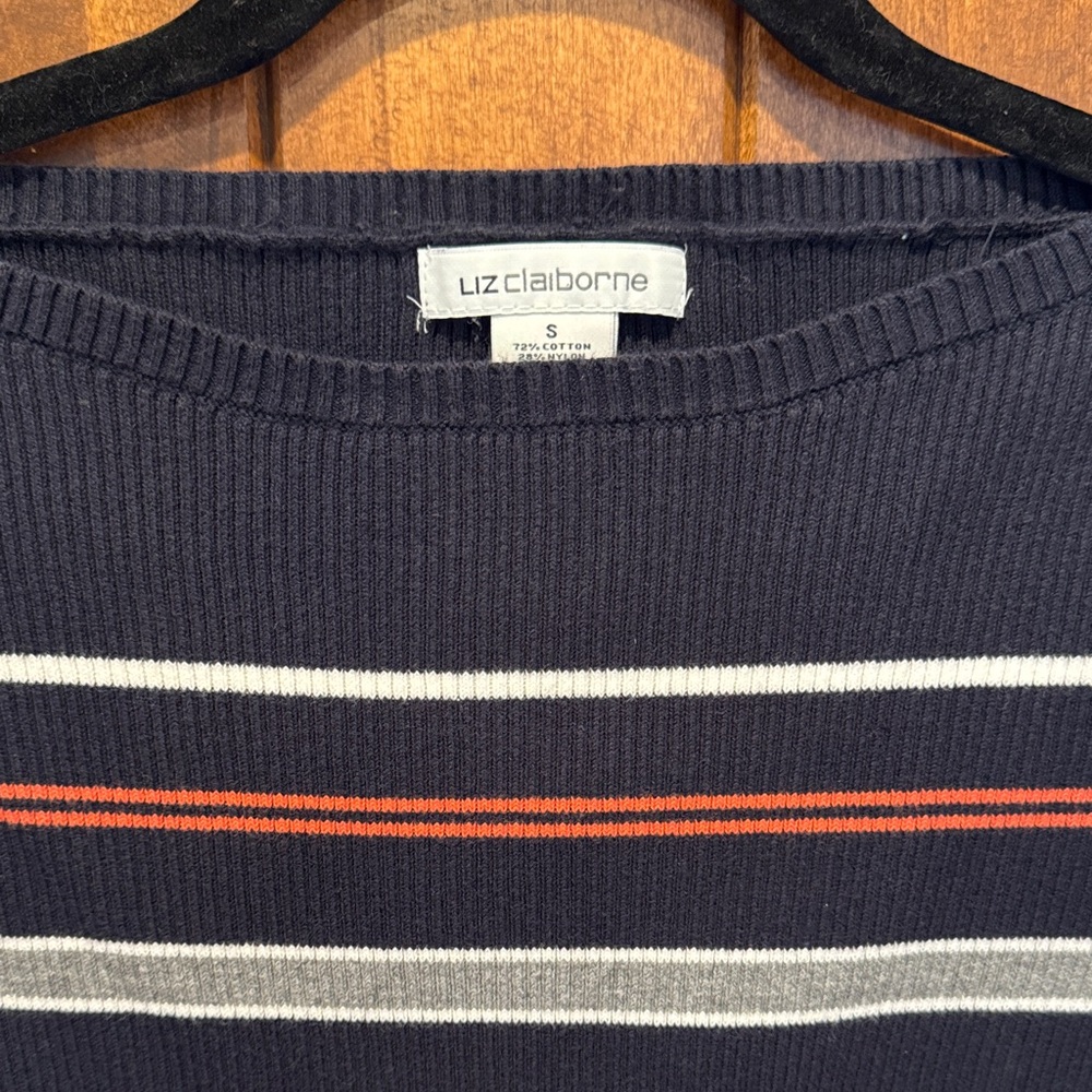 Liz Claiborne Multicolor Striped Knit Top - Picture 2 of 7